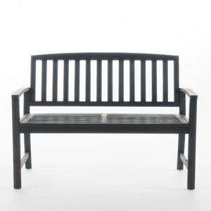 Farmhouse Style Loja Bench with Acacia Wood Construction in Dark Gray
