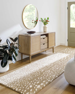 Athena Brown Giraffe Print Wool Rug