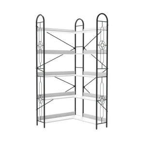 Industrial Style Corner Bookshelf With Thickened Iron Frame