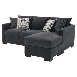 Pacheco - Upholstered Sleeper Sectional Chaise Sofa With Pocket Coils And Reversible Cushions - Dark Gray