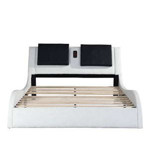 Platform Bed Frame With LED Lighting, tooth Music, Vibration Massage