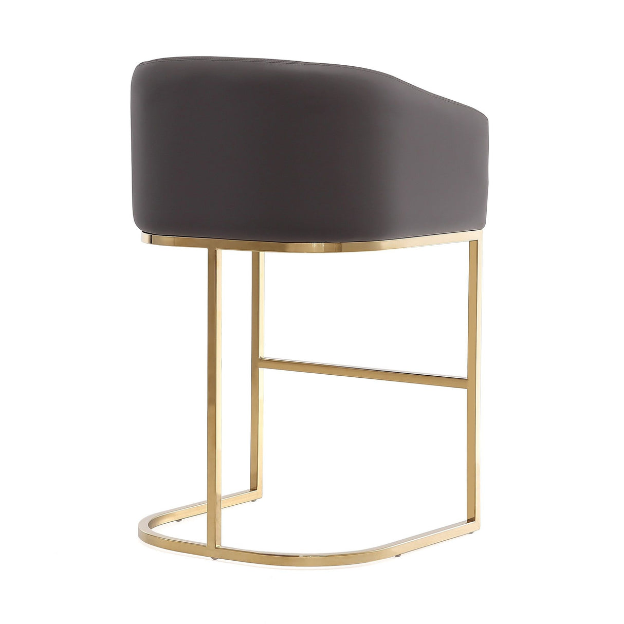 Mid-Century Modern Stool With Steel Base