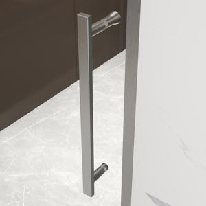50-54"W x 74"H Pivot Shower Door with 5/16" Tempered Glass - Brushed Nickel Finish