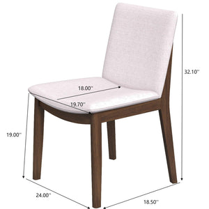 Laura - Mid-Century Modern Solid Wood Dining Chair (Set of 2)