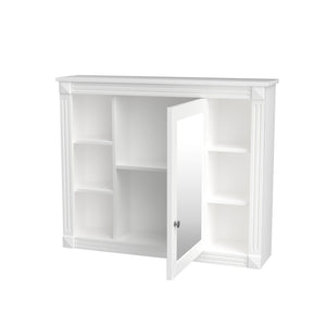 Wall Mounted Bathroom Storage Cabinet With Mirror, Cabinet With 6 Open Shelves And Adjustable Interior