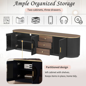 Modern Minimalist TV Stand For TVs Up To 80" With 3 Drawers And 1 Shelf