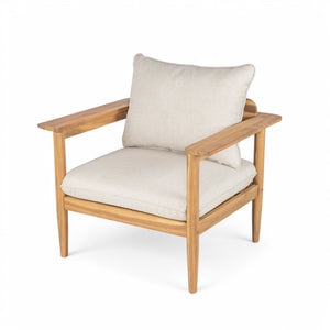 Terassi - Outdoor Lounge Chair (Set of 2) With Cushions - Beige / Light Teak