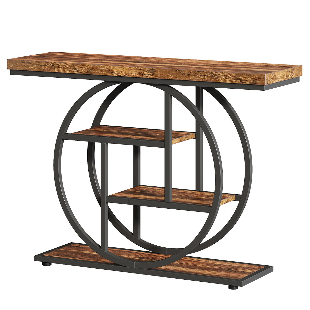 Console Table With 4-Tier Design For Living Hallway
