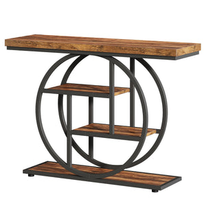 Console Table With 4-Tier Design For Living Hallway