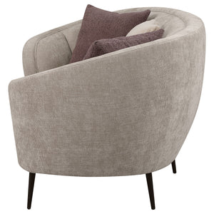 Aura - Upholstered Curved Sofa And Tapered Legs - Beige