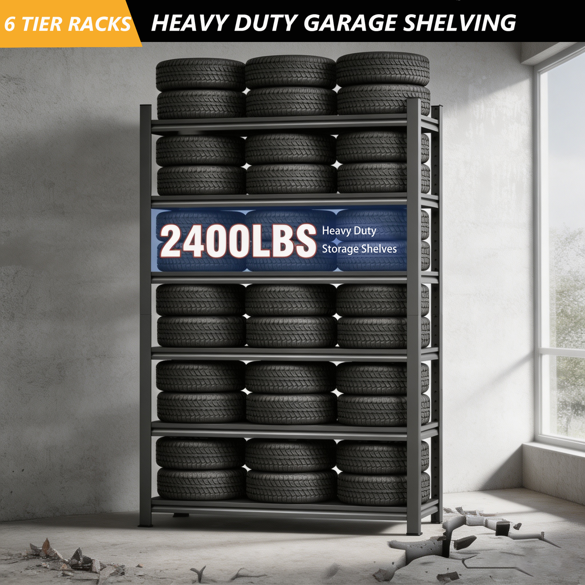 6-Tier Garage Storage Shelving Unit