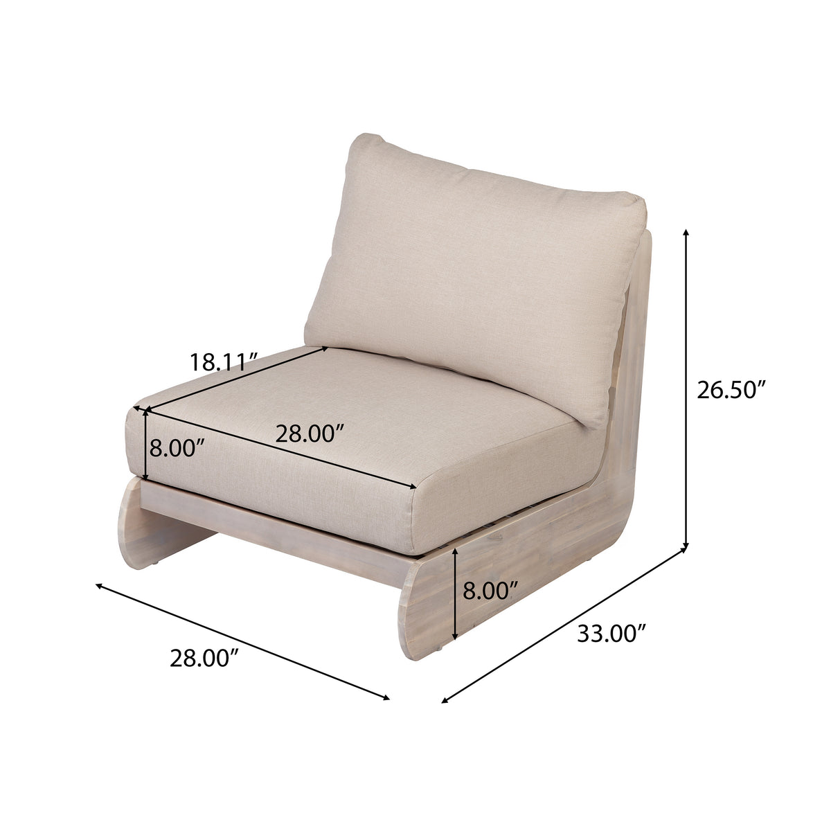 Lazy Acacia Patio Club Chair Set of 2