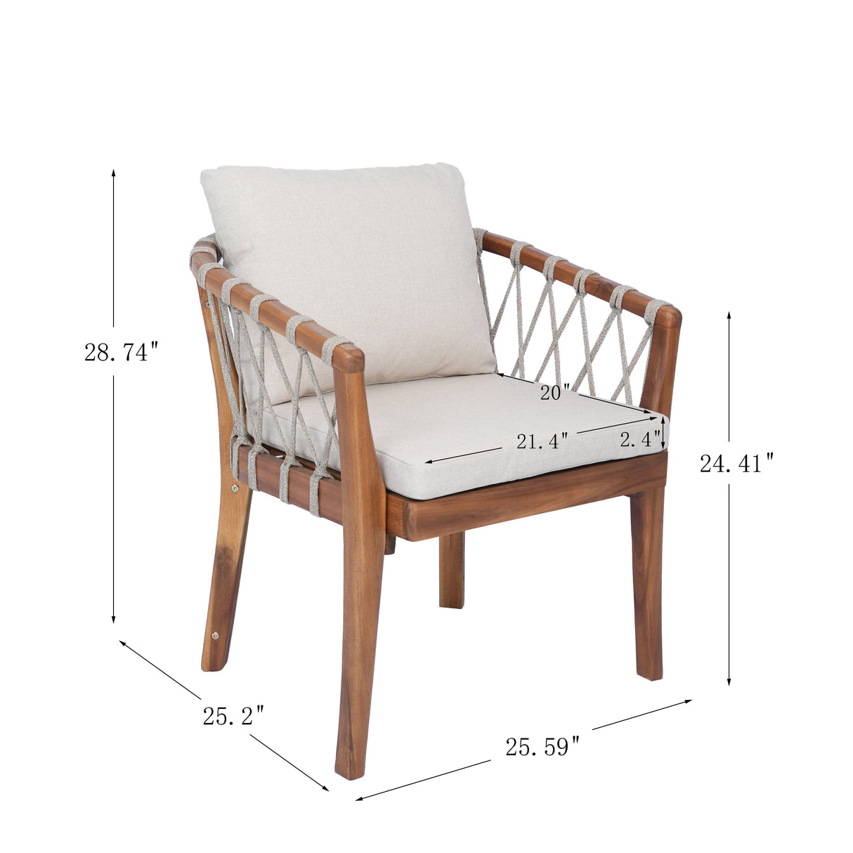 7 Pieces Acacia Wood Outdoor Dining Set