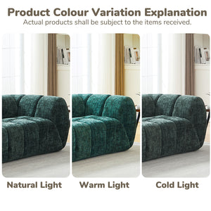 Quilted Cloud Sofa With Rounded Armrests And Piano Key Backrest Design