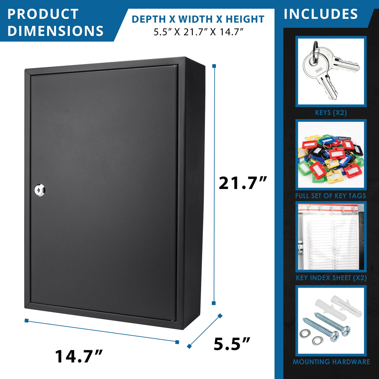 Adjustable Key Cabinet With Lock