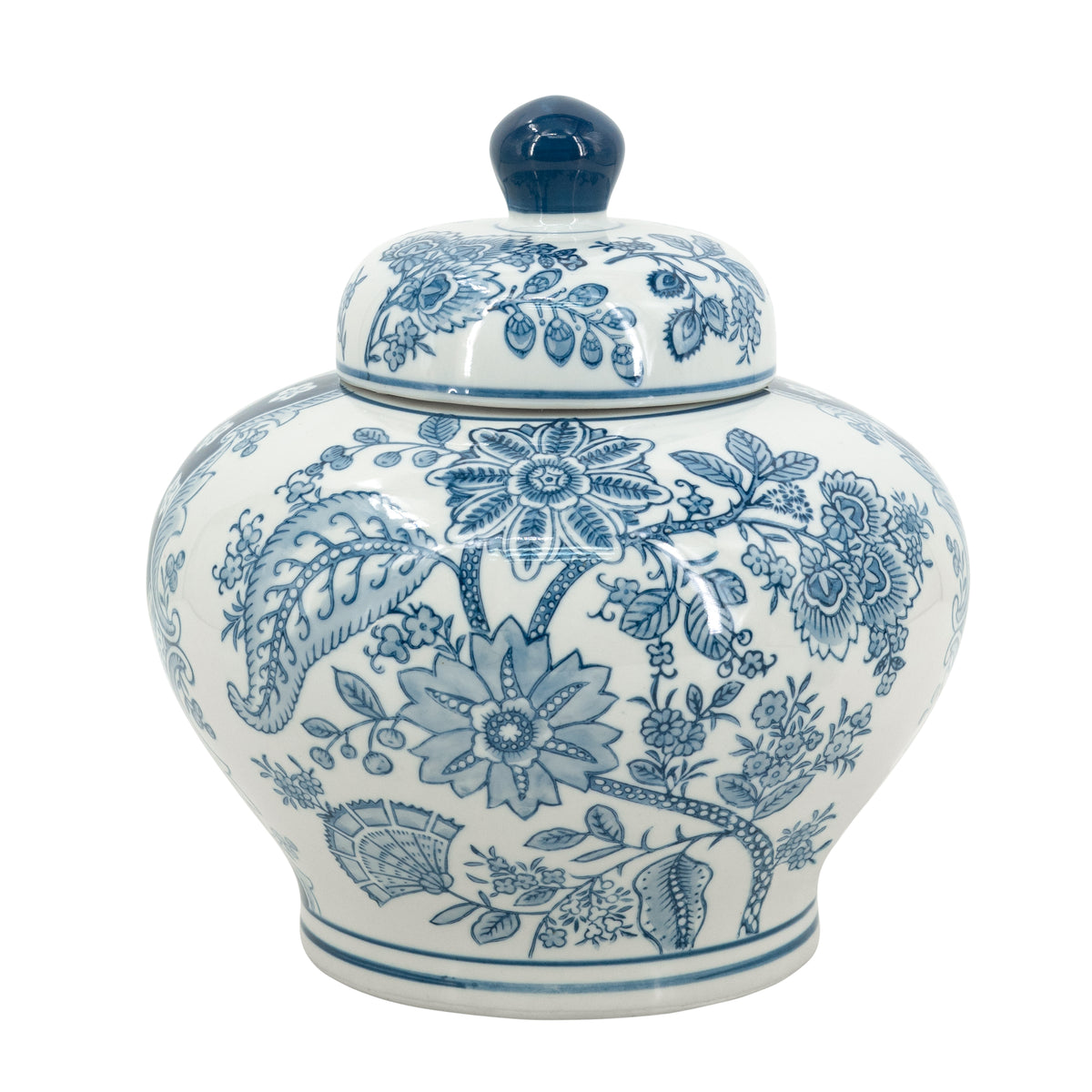 D9.1x9.1" Porcelain Lidded Jar