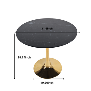 Mid-Century Black Marble Tulip Table