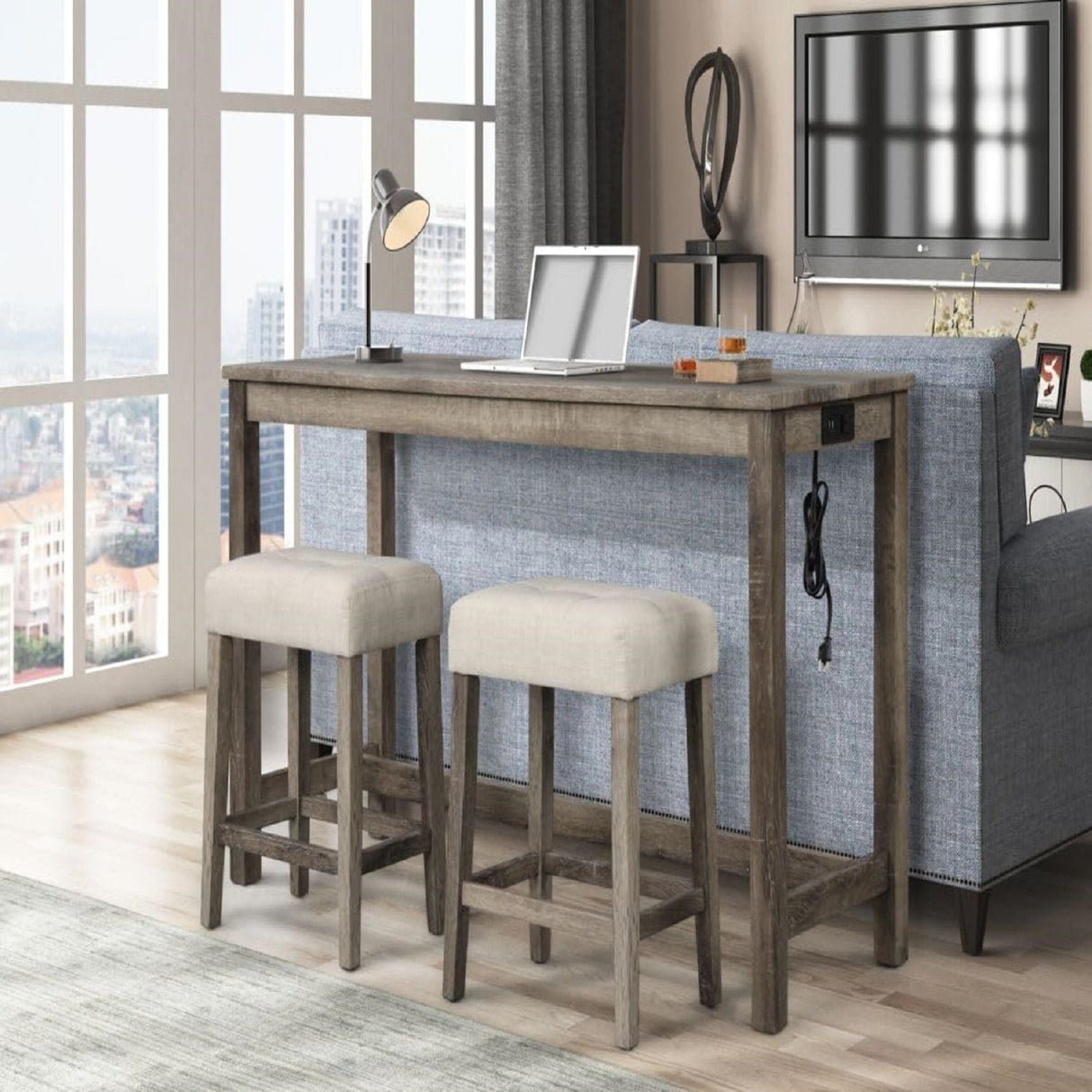 Transitional Backless Counter Stool (Set of 2)
