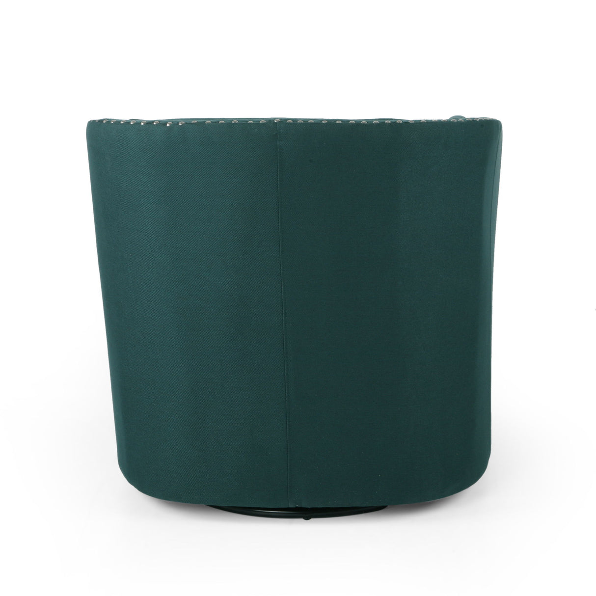 Modern Upholstered Swivel Club Chair With Nailhead Trim