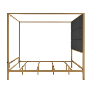 Modern Gold Metal Canopy Bed