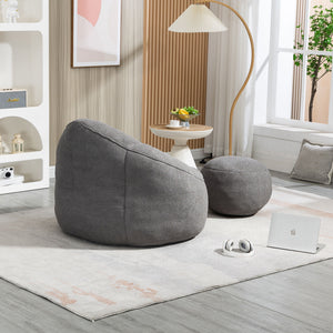 Bedding Bean Bag Sofa Chair High Pressure Foam With Footrest