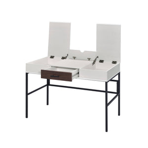 Verster - Writing Desk With USB - Black / Natural