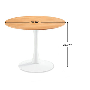 Mid-Century Tulip Table With Round Top and Pedestal Base