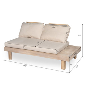 Topia Left and Right 2 Seater Sofa Set - Light White + Sand
