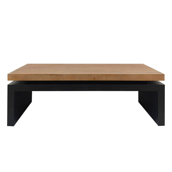 Coffee Table Rectangular Center Table For Living Room - Black / Natural / Multi / Natural Multi / Natural Wood / Natural Wood Wash