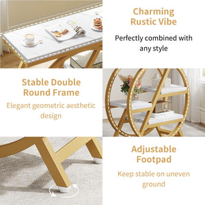 Modern Narrow End Table With 3 Tier Shelves