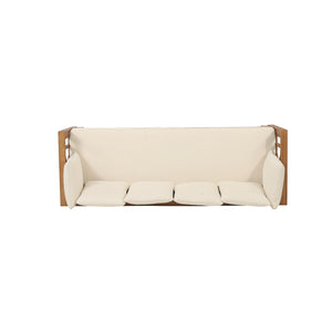 Outdoor Extendable Acacia Wood 3 Seater Sofa