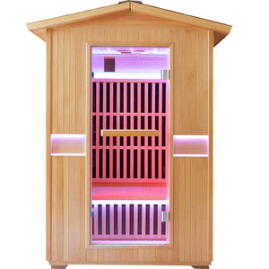 2000W Canadian Hemlock Double Outdoor Far Infrared Sauna