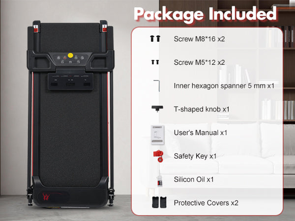 Portable Treadmill with 8% Incline and 265 lb Capacity