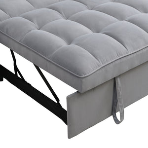 Modern Loveseat With Pullout Bed, Adjustable Reclining Backrest