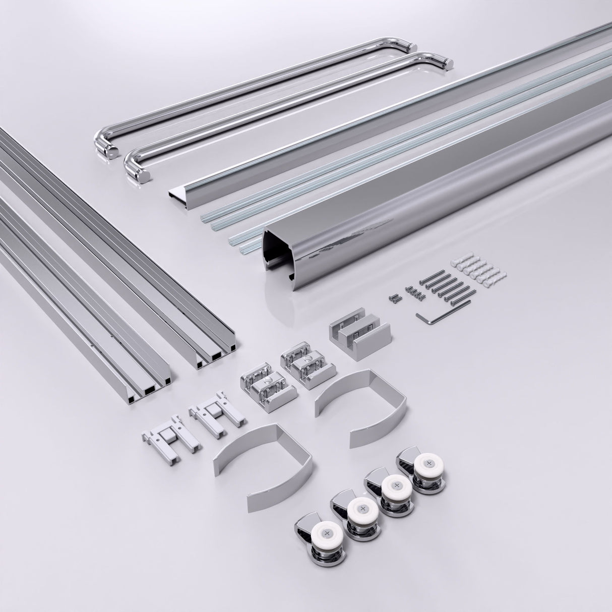 Modern Semi Frameless Double Sliding Shower Door