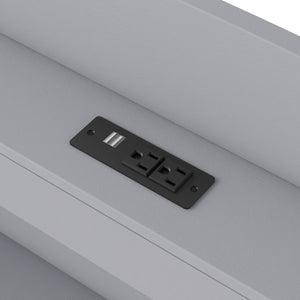 Platform Bed With LED Headboard, Charging Station, Trundle And 2 Drawers