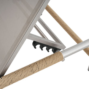 Hargrove - Outdoor Patio Aluminun Chaise Lounge, Outdoor Mesh Seat - Natural / Silver