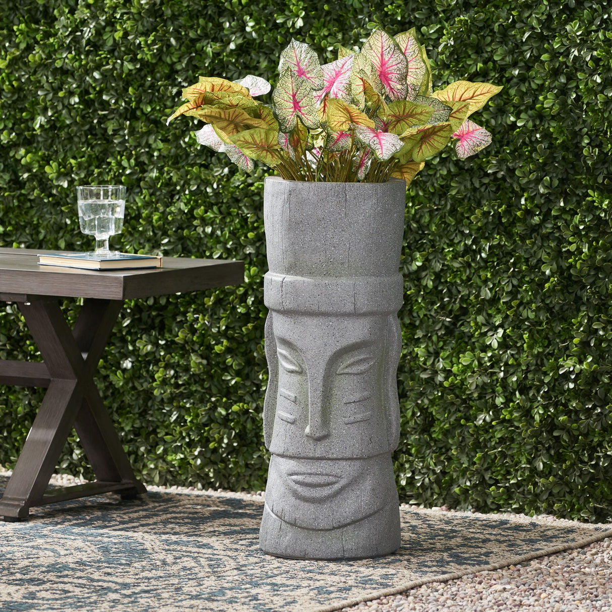 Classic Flower Planter With Magnesium Oxide Material - Stone Gray - Best Buy Furniture