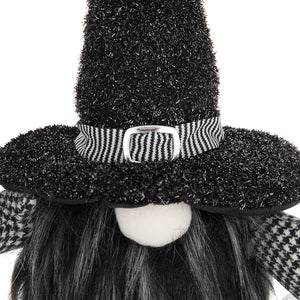 Set of 2 Black Fabric Gnomes with 'Boo' Banner