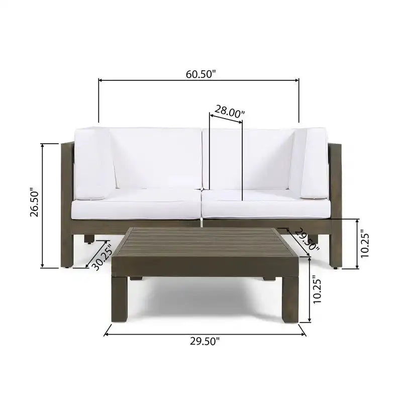 Oana - 3 Piece Love Seat Set With Coffee Table - Best Buy Furniture