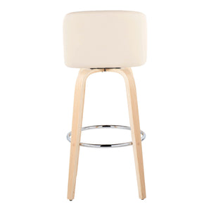 Toriano - Contemporary Fixed Height Barstool & Swivel With Round Footrest (Set of 2)