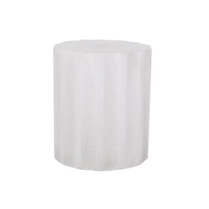 Outdoor Lightweight Concrete Side Table, Antique White