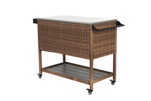 Outdoor Wicker Bar Cart