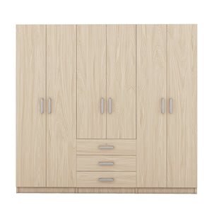 6-Doors Wooden Wardrobe Storage for Bedroom