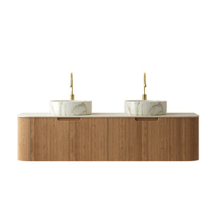 DINA 60" Bathroom Vanity with Ceramic Basins and Sintered Stone Top