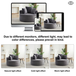 43-inch Round Corduroy Single Sofa