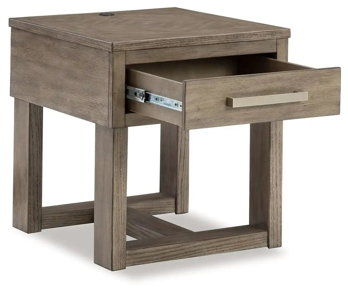 Loyaska - Rectangular End Table - Grayish Brown - Best Buy Furniture
