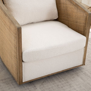 Barrel, Comfy Round Accent Sofa Chair With 360 Degree Swivel, Leisure Arm