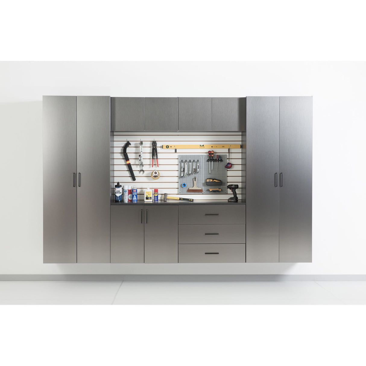 Astro Series - Wall Mounted Base Door Storage Cabinet - Metallic Gray