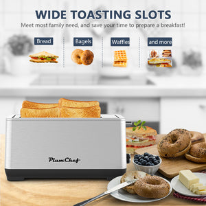 4-Slice Extra Wide Long Slot Stainless Steel Toaster